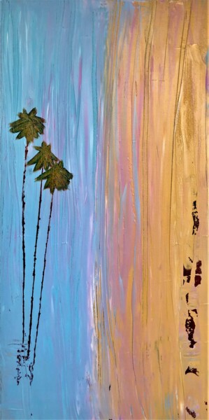 Pittura intitolato "Laguna Beach Canyon…" da Dutch Montana, Opera d'arte originale, Olio Montato su Telaio per barella in le…