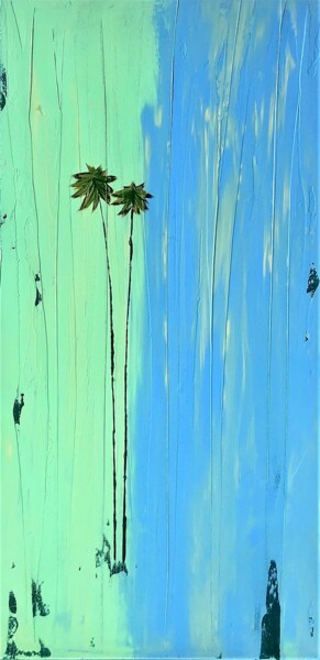 Ζωγραφική με τίτλο "Laguna Beach Canyon…" από Dutch Montana, Αυθεντικά έργα τέχνης, Λάδι Τοποθετήθηκε στο Ξύλινο φορείο σκελ…