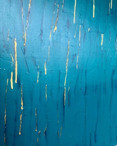 Pintura titulada "Aqua Blue Abstract…" por Dutch Montana, Obra de arte original, Oleo Montado en Bastidor de camilla de made…