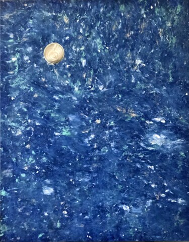 Painting titled "Silver Moon" by Dutch Montana, Original Artwork, Oil