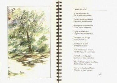 Dessin intitulée "L'arbre penché" par Monique Dutter-Lemierre, Œuvre d'art originale