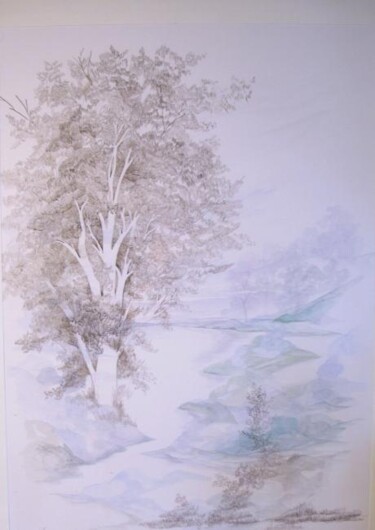 Peinture intitulée "L'arbre" par Monique Dutter-Lemierre, Œuvre d'art originale