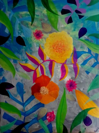 Painting titled "Tropical sun" by Pascal  Dl, Original Artwork, Acrylic