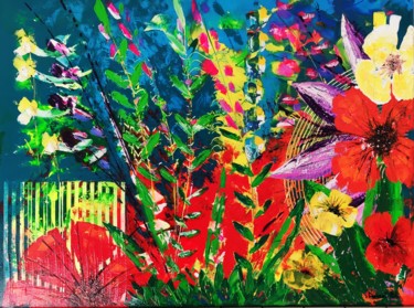 Peinture intitulée "Floral 21" par Pascal  Dl, Œuvre d'art originale, Acrylique