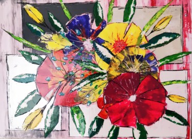 Painting titled "Floral" by Pascal  Dl, Original Artwork, Acrylic