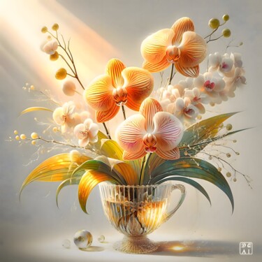 Arts numériques intitulée "Orchidée" par Duy Nguyen, Œuvre d'art originale, Image générée par l'IA