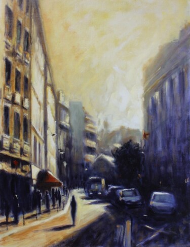 Картина под названием "Lumières de Bastille" - Duy Tran, Подлинное произведение искусства, Масло Установлен на Деревянная ра…