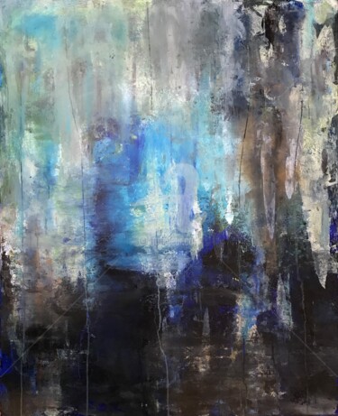 Malerei mit dem Titel "Aquamarine Veil" von David Vall, Original-Kunstwerk, Acryl