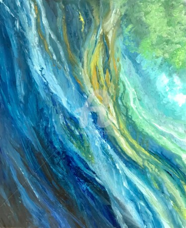 Malerei mit dem Titel "Water Confluence" von David Vall, Original-Kunstwerk, Acryl