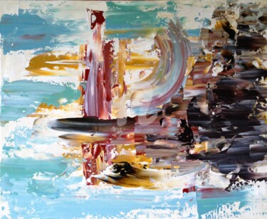 Malerei mit dem Titel "Abstract Shore" von David Vall, Original-Kunstwerk, Acryl
