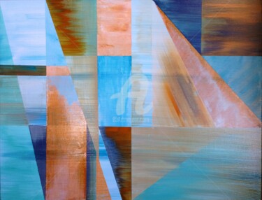 Malerei mit dem Titel "Vitral on Ocean" von David Vall, Original-Kunstwerk, Acryl