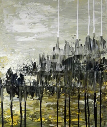Malerei mit dem Titel "Deep City" von David Vall, Original-Kunstwerk, Acryl