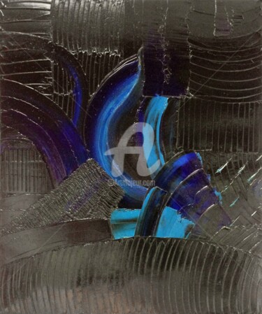 Peinture intitulée "Blue Coral" par David Vall, Œuvre d'art originale, Huile