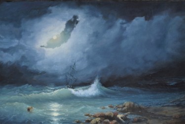 Pintura intitulada "Storm" por Lusie Schellenberg, Obras de arte originais, Óleo