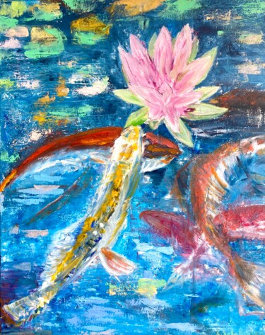 A kiss Painting titled "A kiss" by Lusie Schellenberg, Original Art, Oil