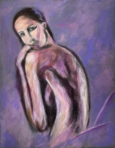 Painting titled "INDIGO" by Lusie Schellenberg, Original Artwork, Pastel