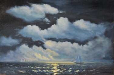 Malerei mit dem Titel "Brig Merkur" von Lusie Schellenberg, Original-Kunstwerk, Öl