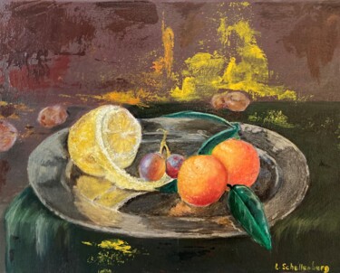 Картина под названием "LEMON" - Lusie Schellenberg, Подлинное произведение искусства, Масло