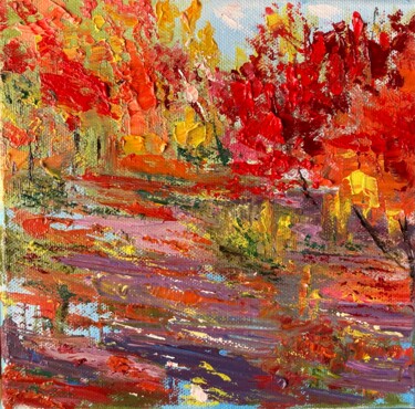 Painting titled "Autumn" by Lusie Schellenberg, Original Artwork, Oil