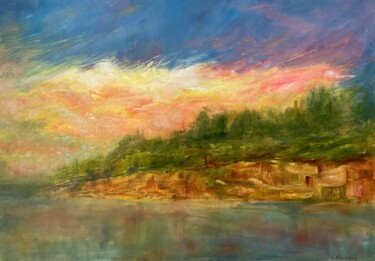 Peinture intitulée "Sunset" par Lusie Schellenberg, Œuvre d'art originale, Huile