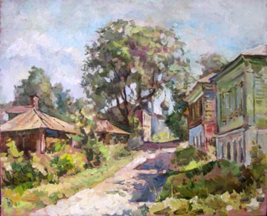 Painting titled "Улица в Плесе." by Dmitry Veltishchev, Original Artwork