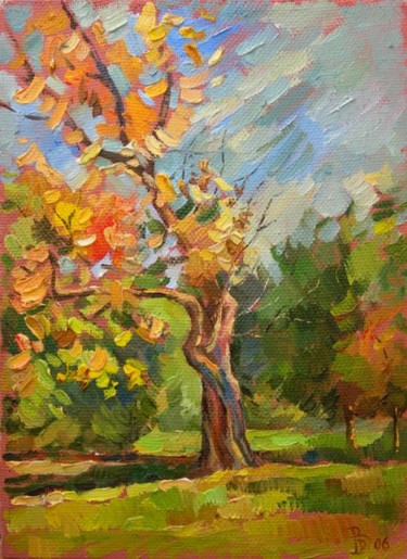 Картина под названием "Погибающий дуб." - Dmitry Veltishchev, Подлинное произведение искусства, Масло
