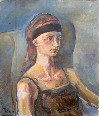 Картина под названием "Портрет Саши." - Dmitry Veltishchev, Подлинное произведение искусства, Масло