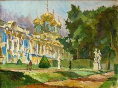 Картина под названием "Царское село.Вид на…" - Dmitry Veltishchev, Подлинное произведение искусства, Масло