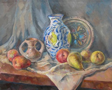 Картина под названием "Натюрморт с вазой.Т…" - Dmitry Veltishchev, Подлинное произведение искусства, Масло