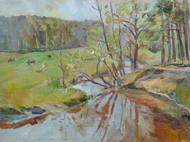 Картина под названием "Река Унеча" - Dmitry Veltishchev, Подлинное произведение искусства