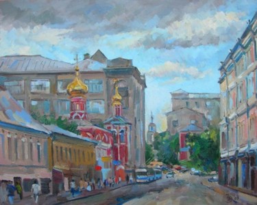 Peinture intitulée "Китай город.Славянс…" par Dmitry Veltishchev, Œuvre d'art originale, Huile