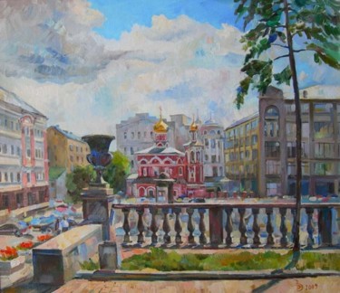 Картина под названием "Славянская площадь." - Dmitry Veltishchev, Подлинное произведение искусства, Масло