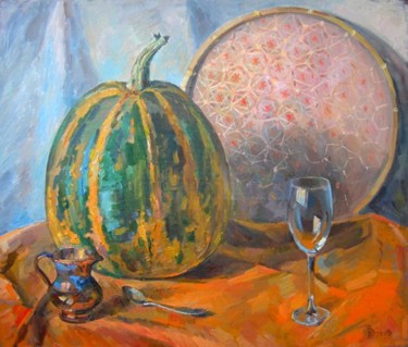Peinture intitulée "Оранжевый натюрморт…" par Dmitry Veltishchev, Œuvre d'art originale, Huile