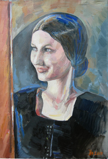 Картина под названием "Портрет по фото" - Dmitry Veltishchev, Подлинное произведение искусства, Масло