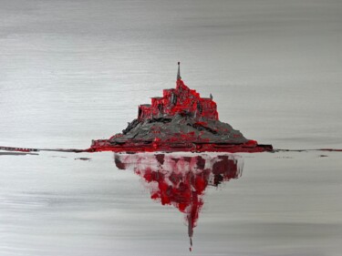 Painting titled "MONT ST MICHEL" by Dominique Viard (Domi-VRD), Original Artwork, Acrylic