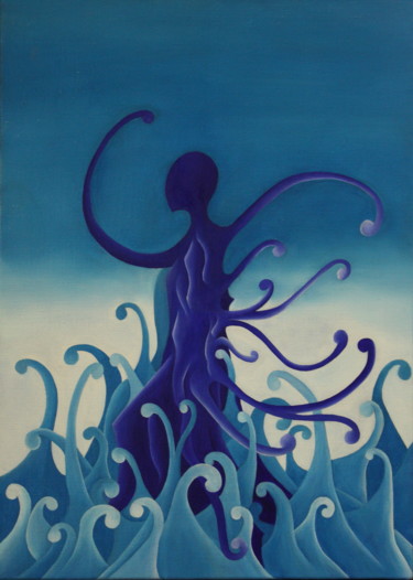 Painting titled "Esprit de l'eau" by Dyai Saugey, Original Artwork