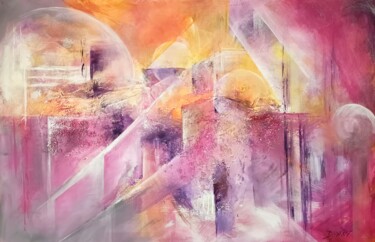 Peinture intitulée "Sunset from window" par Dyani, Œuvre d'art originale, Acrylique Monté sur Châssis en bois