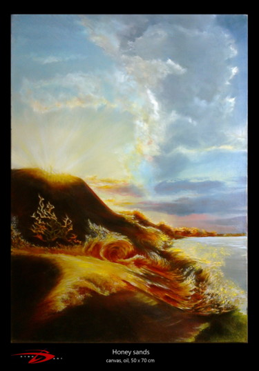 Malerei mit dem Titel "Honey sands" von Brost, Original-Kunstwerk, Öl