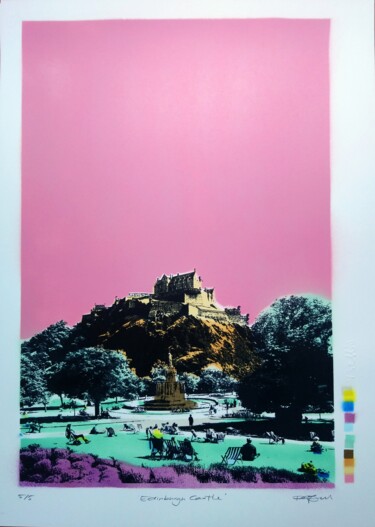 Gravures & estampes intitulée "'Edinburgh Castle'…" par Dylan Bell (Bells Galleries), Œuvre d'art originale, Bombe aérosol