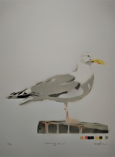 Ζωγραφική με τίτλο "'Herring Gull' - Or…" από Dylan Bell (Bells Galleries), Αυθεντικά έργα τέχνης, Σπρέι βαφής