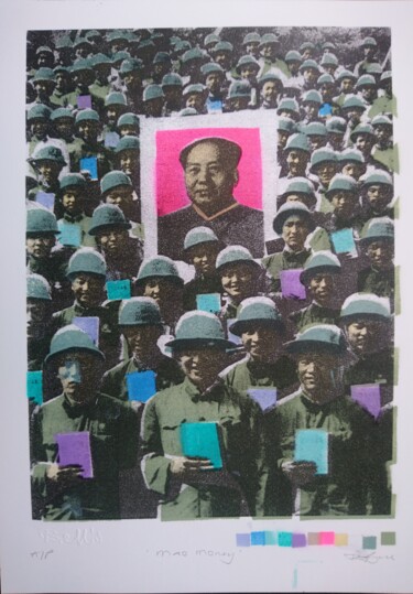 Incisioni, stampe intitolato "Mao Money" da Dylan Bell (Bells Galleries), Opera d'arte originale, Spray