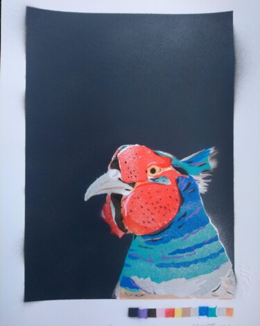 Картина под названием "'Pheasant' - Origin…" - Dylan Bell (Bells Galleries), Подлинное произведение искусства, Рисунок распы…