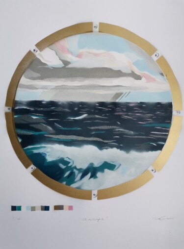 Pittura intitolato "'Seascape' - Origin…" da Dylan Bell (Bells Galleries), Opera d'arte originale, Spray