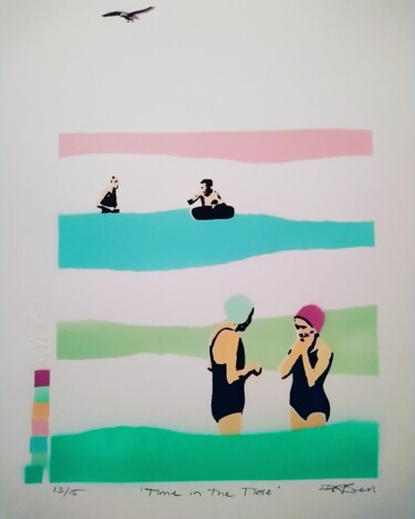 Druckgrafik mit dem Titel "'Time in the Tide'…" von Dylan Bell (Bells Galleries), Original-Kunstwerk, Sprühfarbe