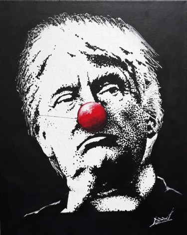 Malerei mit dem Titel "Funny Trump" von Dzmitry Vasilenka, Original-Kunstwerk, Acryl