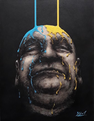 Картина под названием "Series-Faces #5 - S…" - Dzmitry Vasilenka, Подлинное произведение искусства, Акрил