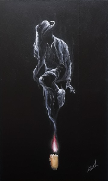 Картина под названием "Series - candles #3…" - Dzmitry Vasilenka, Подлинное произведение искусства, Акрил Установлен на Дере…