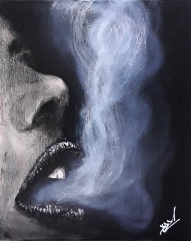 Peinture intitulée "smoke" par Dzmitry Vasilenka, Œuvre d'art originale, Acrylique