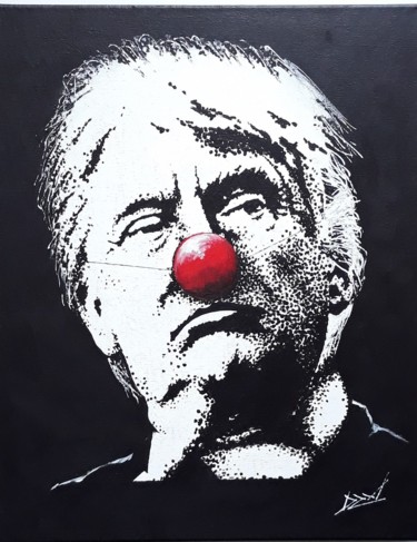 Malerei mit dem Titel "Funny Trump." von Dzmitry Vasilenka, Original-Kunstwerk, Acryl
