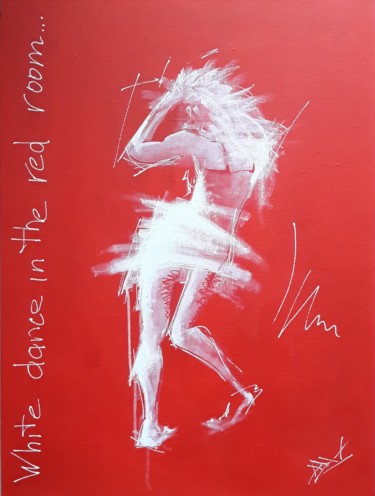 Painting titled "white dance in the…" by Dzmitry Vasilenka, Original Artwork, Acrylic
